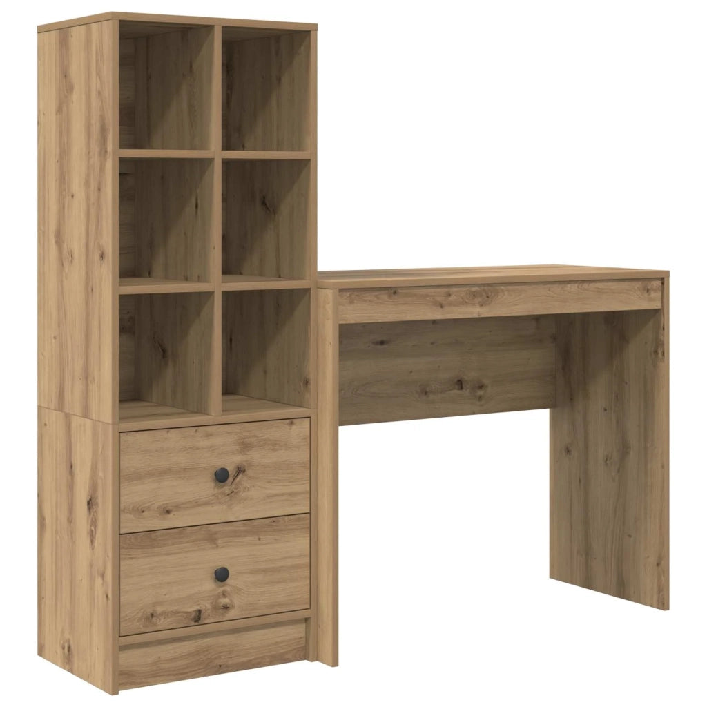 Scrivania con cassetto con lo scaffale 2 pcs Rovere artigianale 3337328