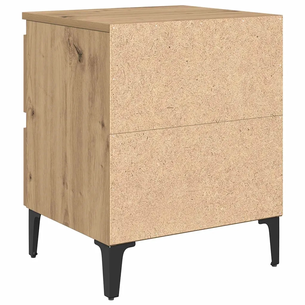Armadio da Notte 2 pz Rovere artigianale 40 x 35 x 50 cm 871921