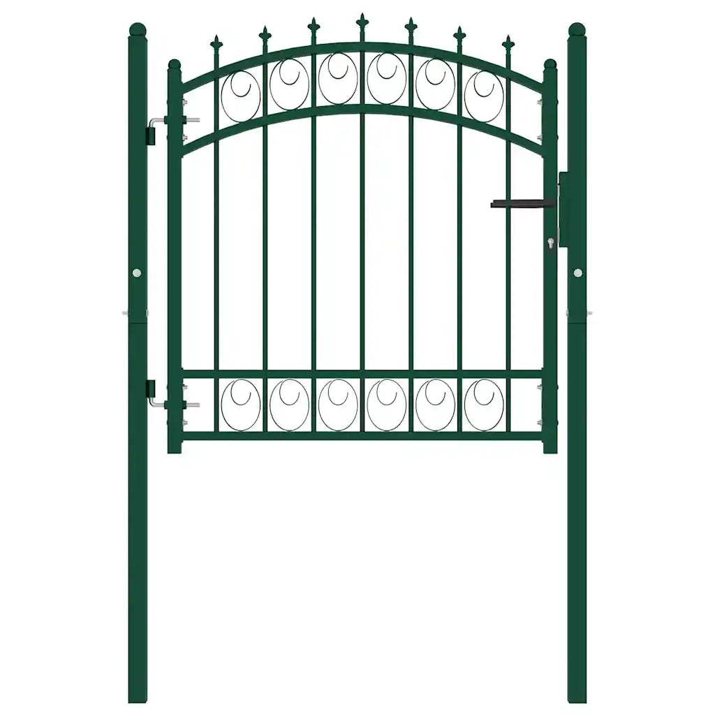 Cancello per recinzione Emmen con punte in acciaio 103x97 cm verde 146373