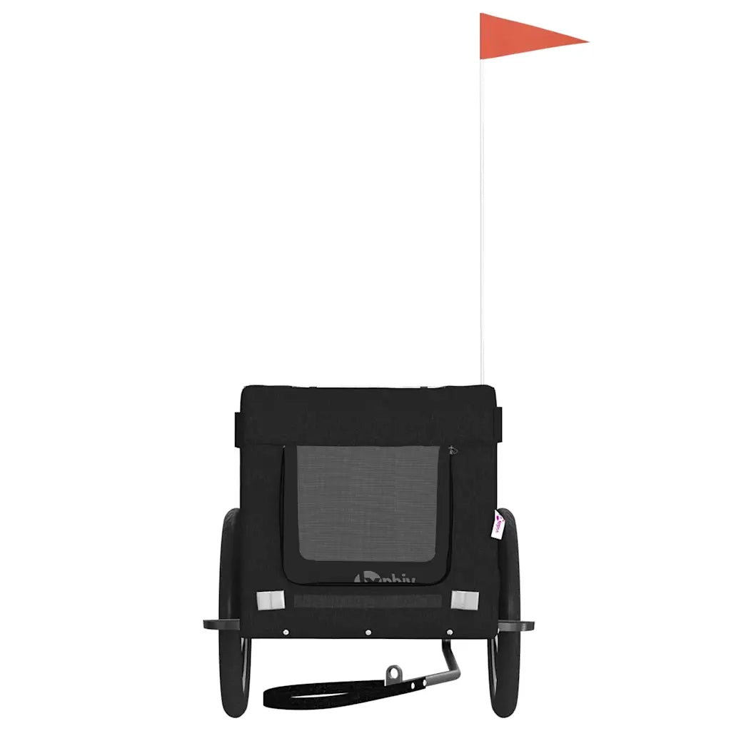 Rimorchio da Bici per Animali Nero Oxford e Ferro CFW2760042