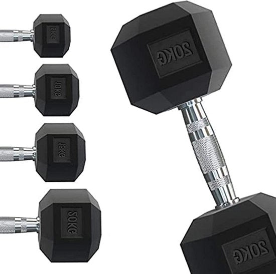 Halter quadrato con rivestimento in gomma - professionale e ergonomico - 8 kg