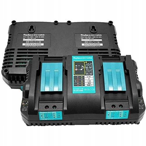 Caricabatterie Doppio PowerFix DC18RD – Compatibile con Batterie Makita 7,2V–18V | LED, 4A, 100–240V