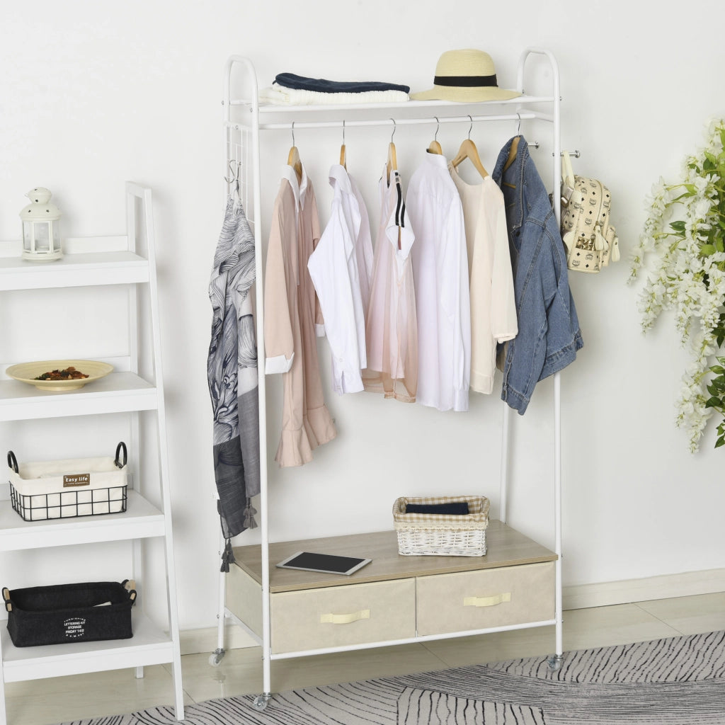 Armadio per Abbigliamento con Ante Scorrevoli e Ripiani ¨C zephmum ¨C 99x47x185 cm