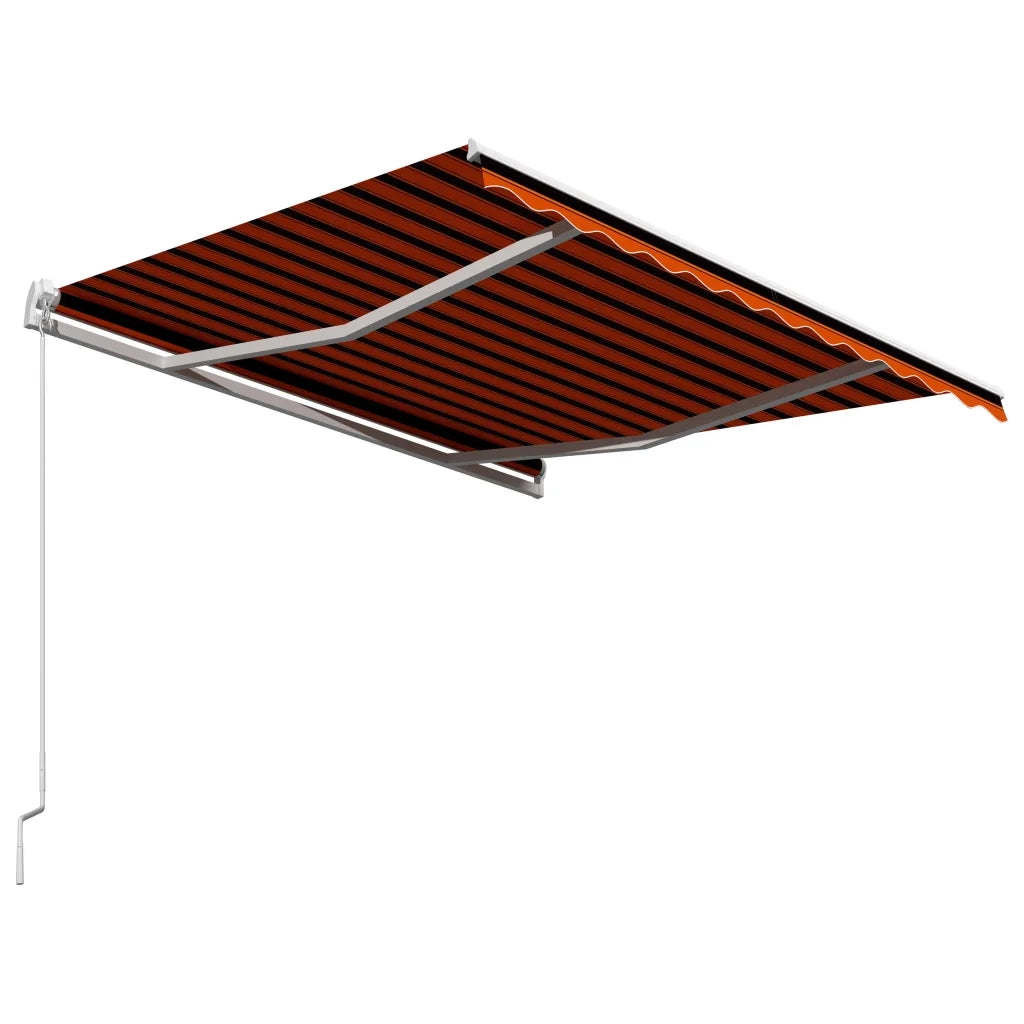Tenda da Sole Retrattile Manuale 350x250 cm Arancione e Marrone 3051211