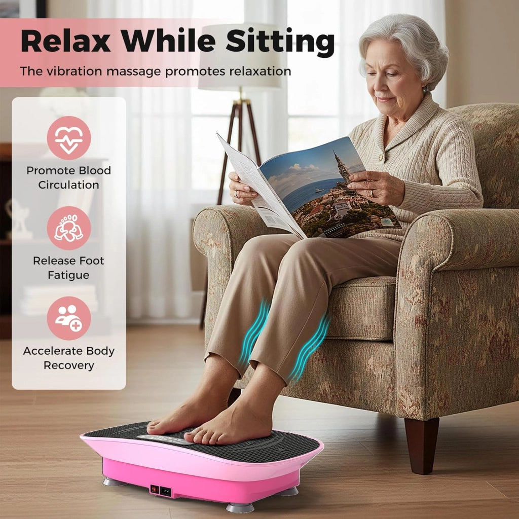 Pedana Vibrante Dimagrante con 10 Livelli di Intensità, Timer da 10 Minuti e Silenziosa Fitness, Pedana Fitness con Schermo e Telecomando per Allenamento Completo a Casa