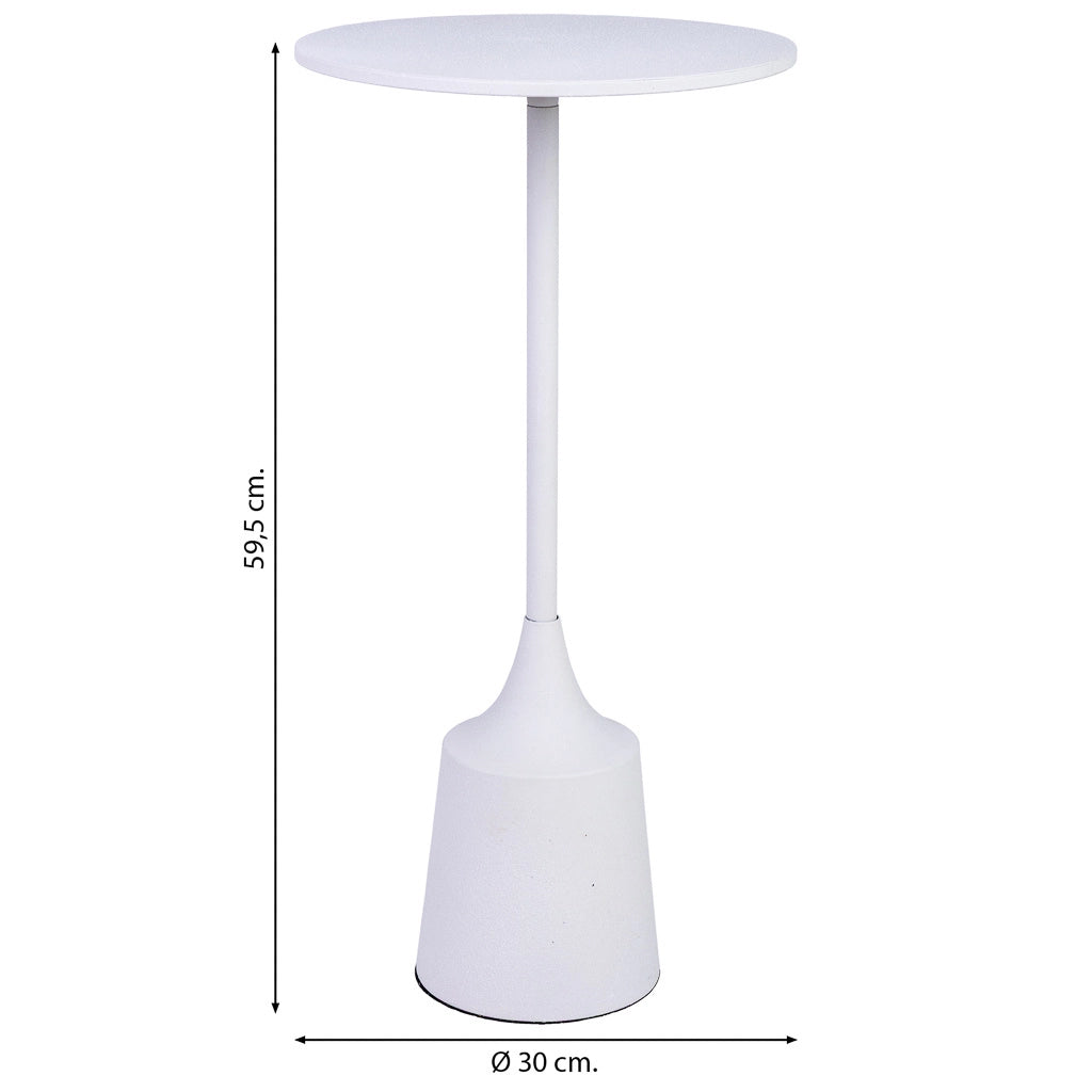 Tavolino in metallo bianco 30x30x59,5h cm