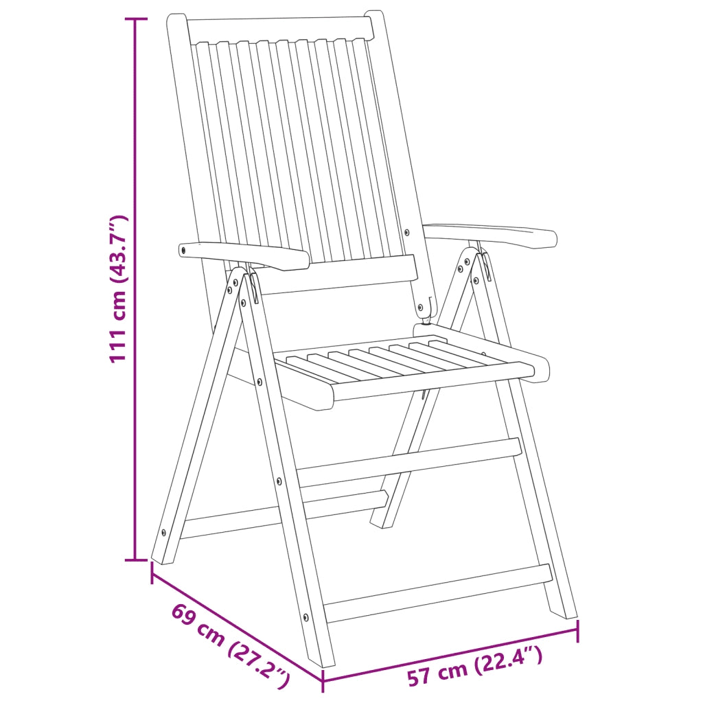 Set da Pranzo per Giardino 5 pz in Legno Massello di Acacia 3295256
