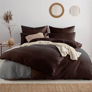 Set di letto, marrone, 135 x 200 cm, 6 pezzi, 2 coperte 135 x 200 cm + 2 federe 80 x 80 cm, morbidi e senza stiratura, microfibra con chiusura a zip (6 pezzi, 135 x 200 cm, marrone)