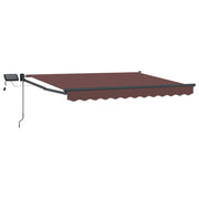 Tenda da Sole | Tenda retrattile manuale con LED Marrone e Antracite 3,5 x 2 m