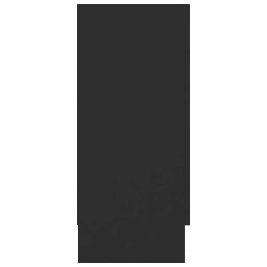 Vetrina moderna nera 120 x 30,5 x 70 cm realizzata in legno composito nero 02_0047765