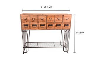 Tavolo con Cassetti e Base in Metallo Larghezza 106 cm