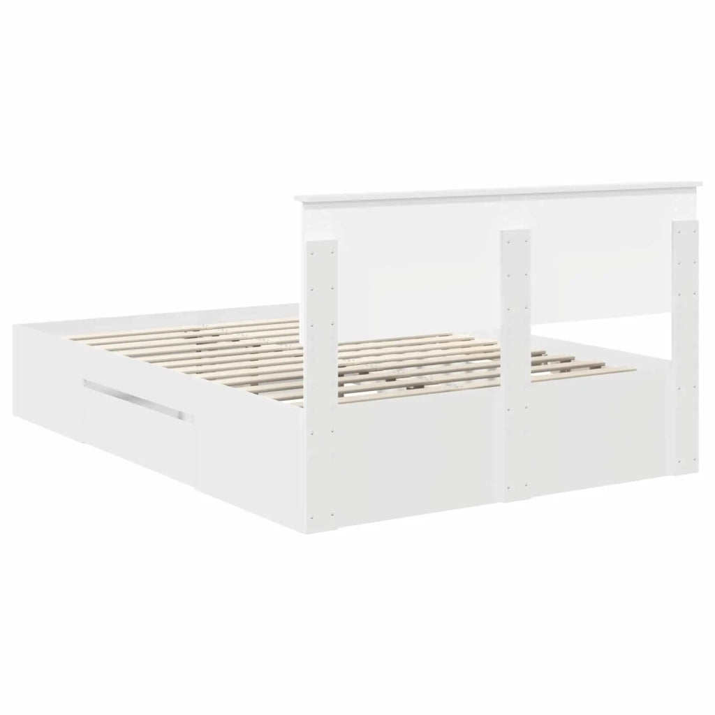 Struttura del letto Bianco 140 x 200 cm Legno multistrato
