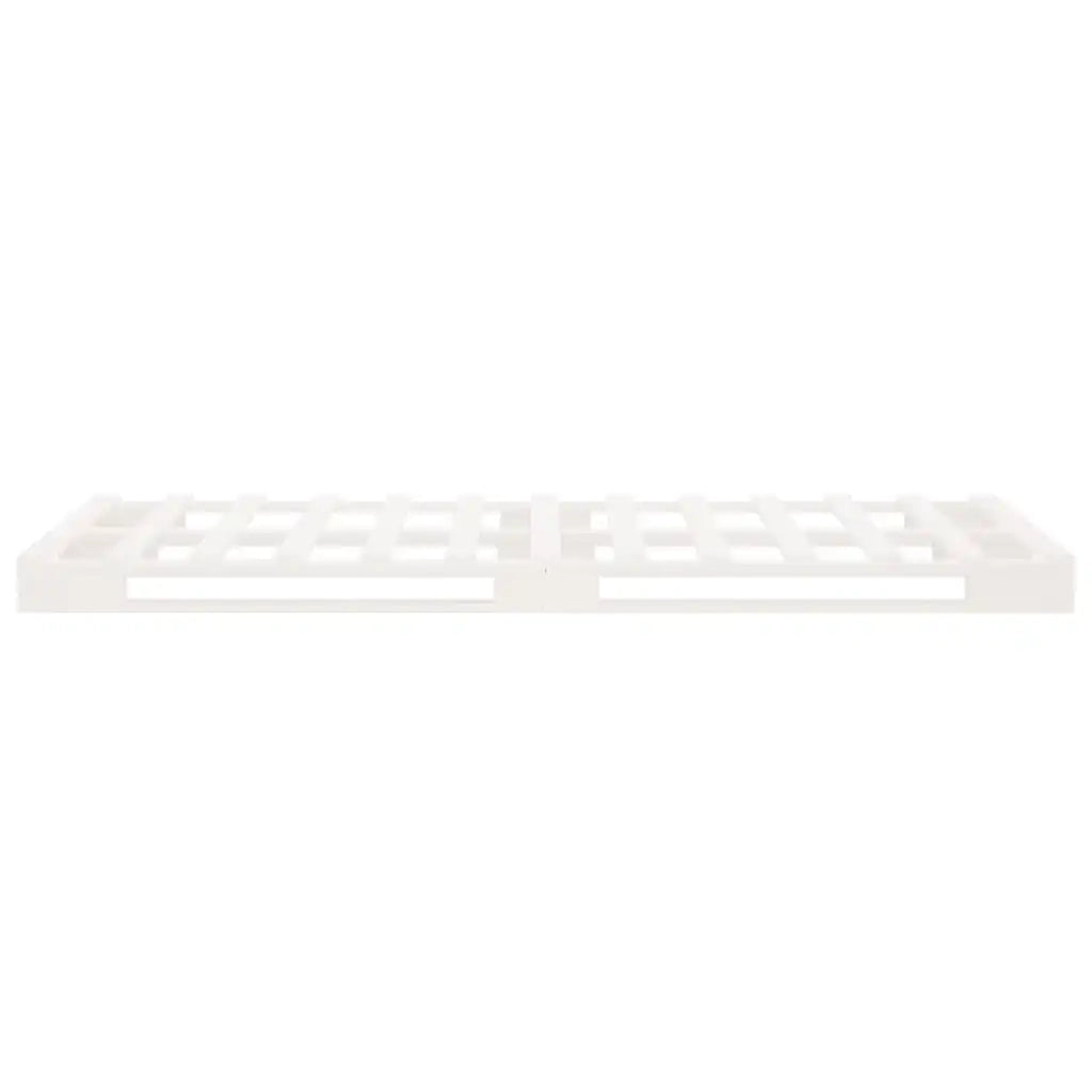 Letto a Pallet Bianco 100x200 cm in Legno Massello di Pino