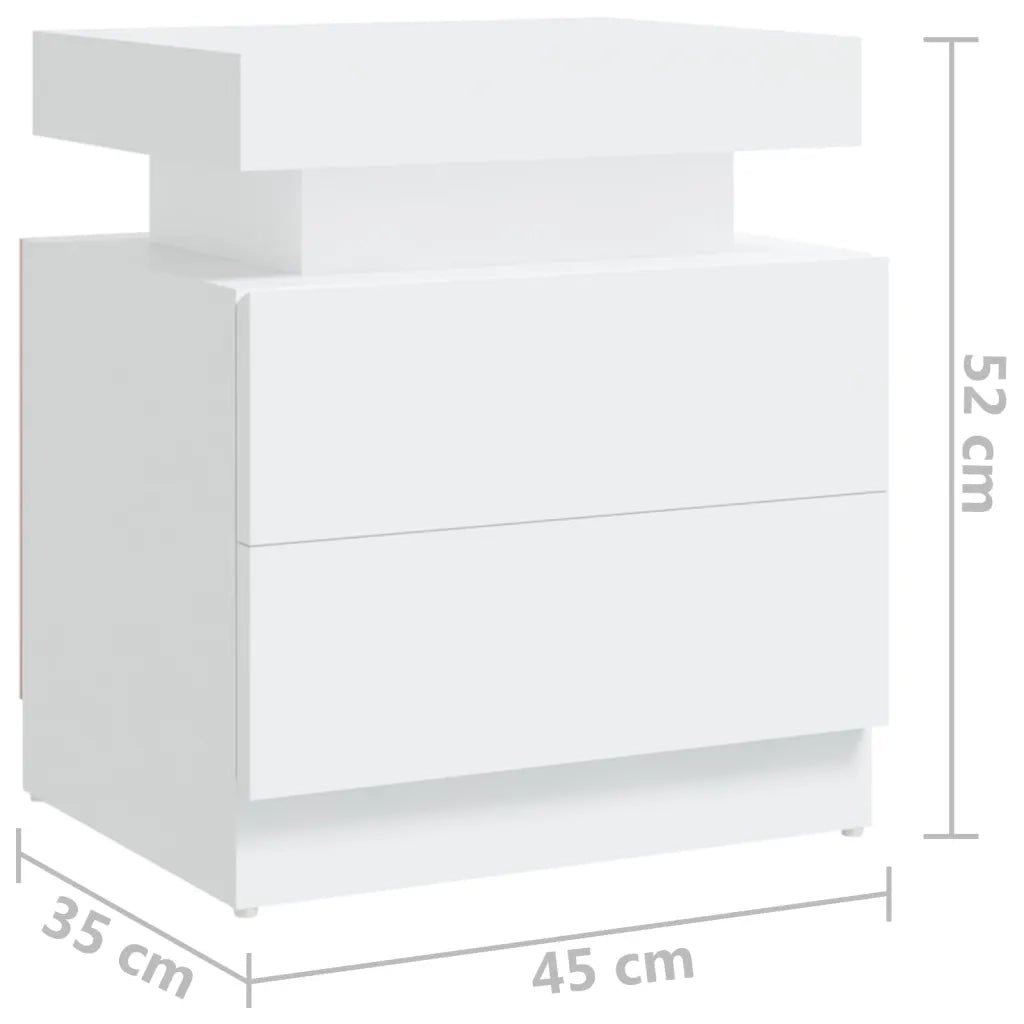 Comodino | Armadio da Notte | Mobiletto da notte Bianco 45x35x52 cm in Legno Multistrato