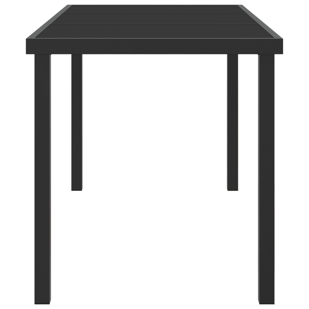 Tavolo da Giardino Nero 140x80x73 cm Vetro Temperato