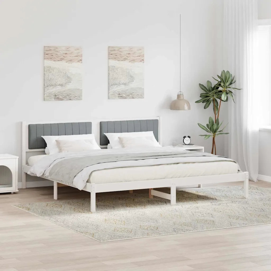 Struttura del letto Grigio chiaro 200 x 200 cm Pino massello 3394242