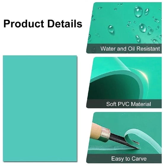 Linoleo Gravure - Matita per Incisione - Piattaforma di Incisione in Gomma - Tavola di Incisione per Stampi - 2 Pezzi - 22 x 30 cm - Molto Flessibile e Robusto