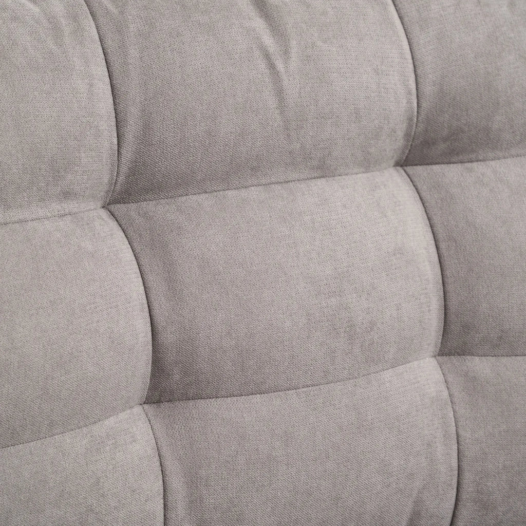Divano Letto 3 Posti con Chaise Longue Contenitore 217x134x85 cm in Tessuto Effetto Lino Grigio