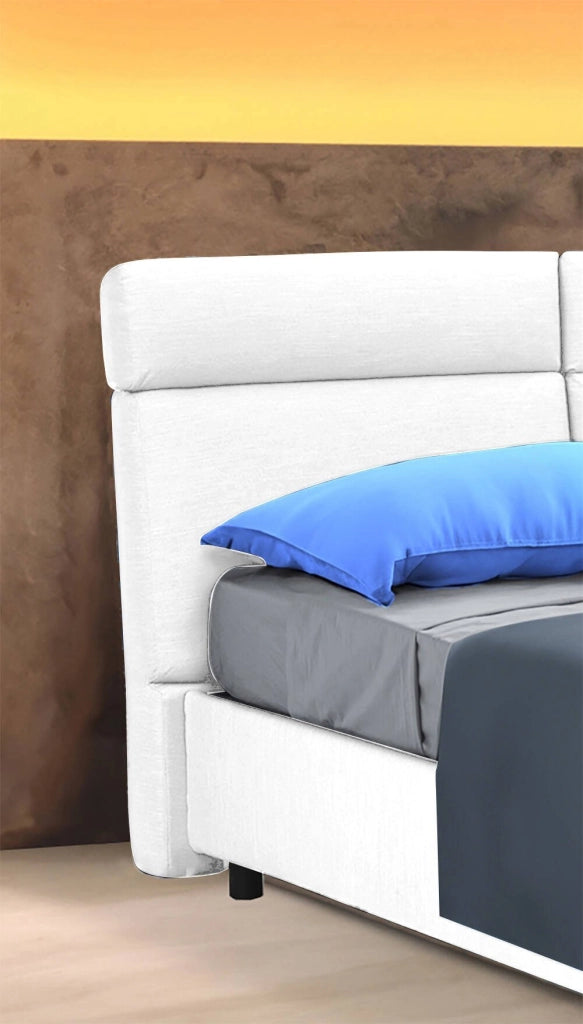 Letto Matrimoniale Ator, Letto Matrimoniale Sfoderabile Made in Italy, Bianco