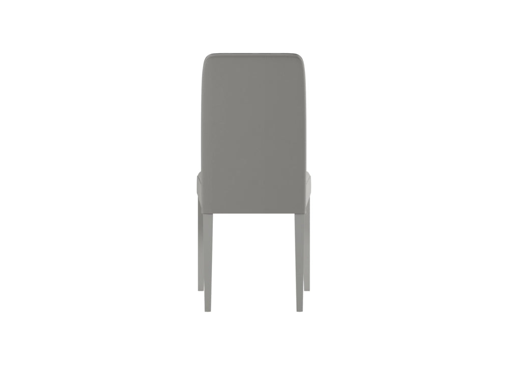 Sedia Anita in Similpelle Grigio Chiaro con Bordino Scuro e Gambe in Legno di Faggio, Sedia da Arredo Moderno - Ombrellificio