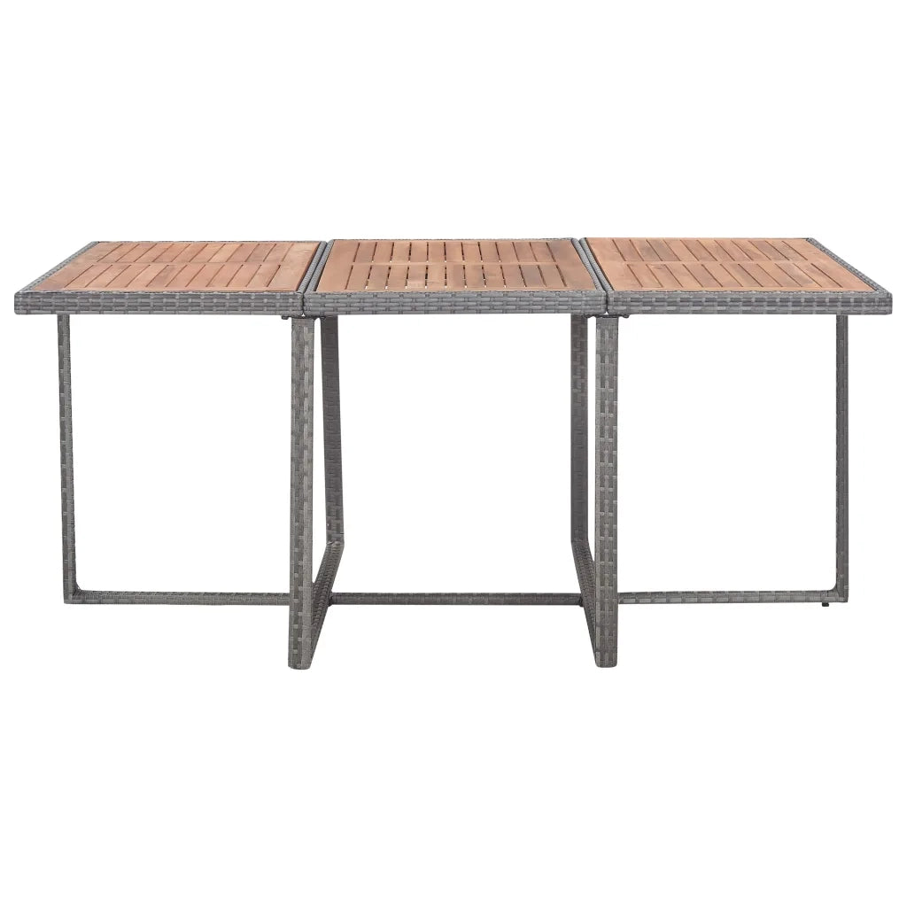 Set da Pranzo da Giardino 11 pz Polyrattan e Acacia Antracite 46370