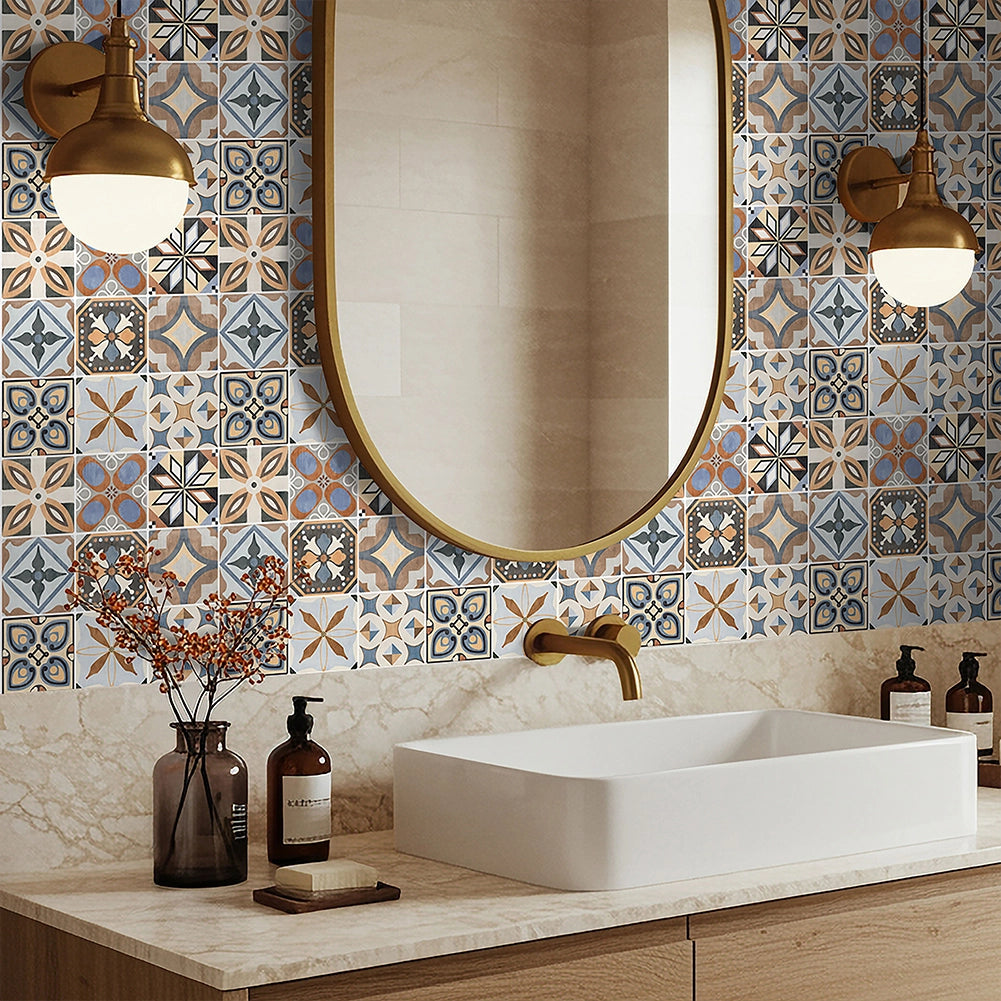 Set 10 Pannelli Adesivi Piastrelle per Muro Parete 30.5 cm Decorazione Mosaico