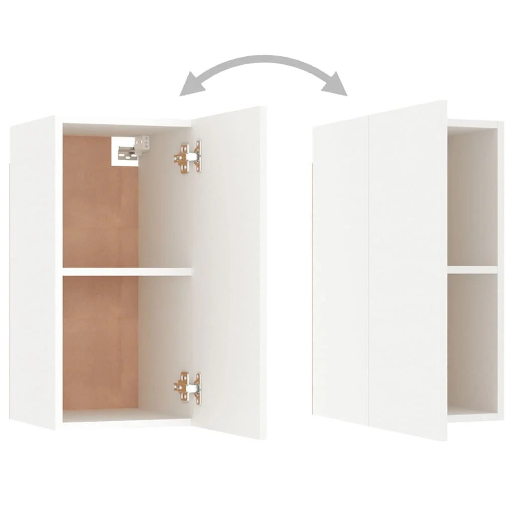 Set di mobili in legno ingegnerizzato bianco da 7 pezzi tra cui armadio credenza mobile TV e televisore per soggiorno camera da letto e salotto (02_0025155)