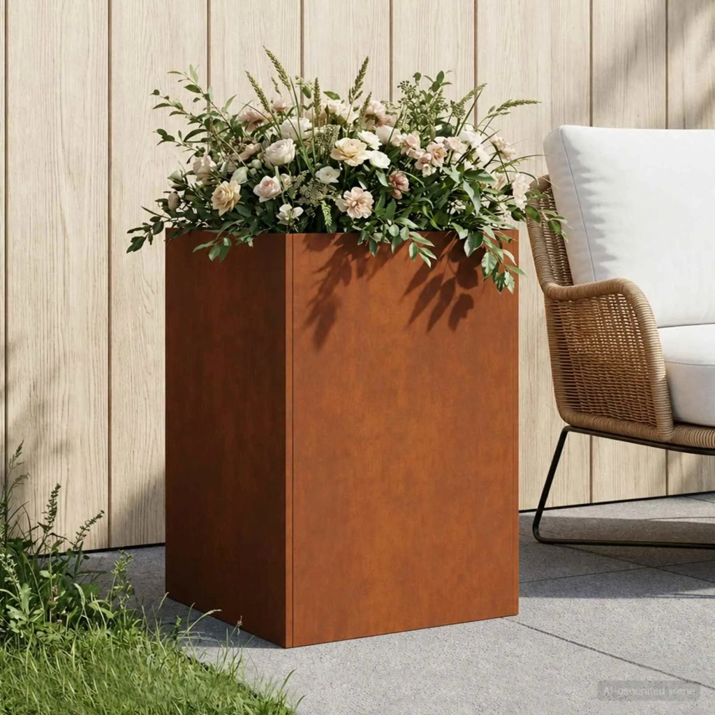 Vaso da giardino Ruggine 50 x 50 x 75 cm Acciaio Corten 8005398