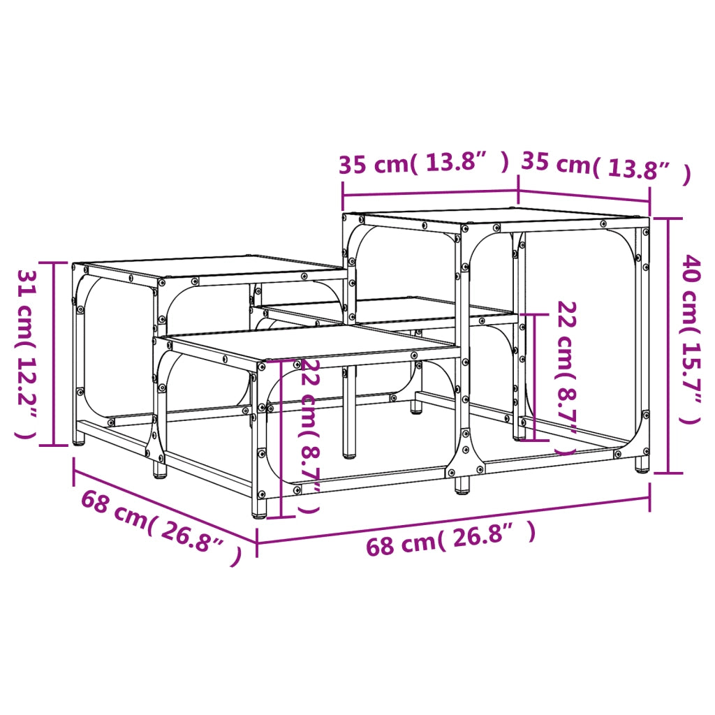 Tavolino da Salotto Rovere Marrone 68x68x40cm Legno Multistrato 837751