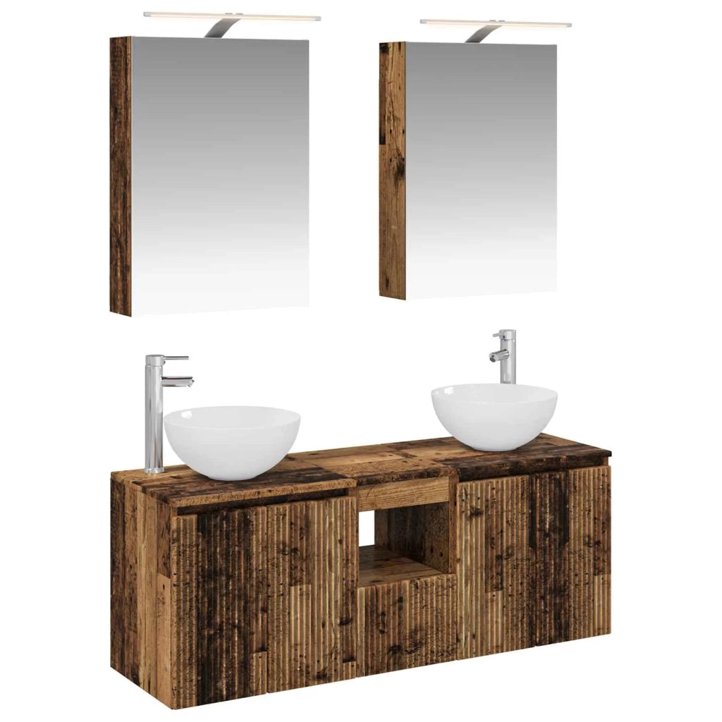 Set di Armadi da Bagno 5 pcs Legno antico 50 x 14,5 x 70 cm 3406357