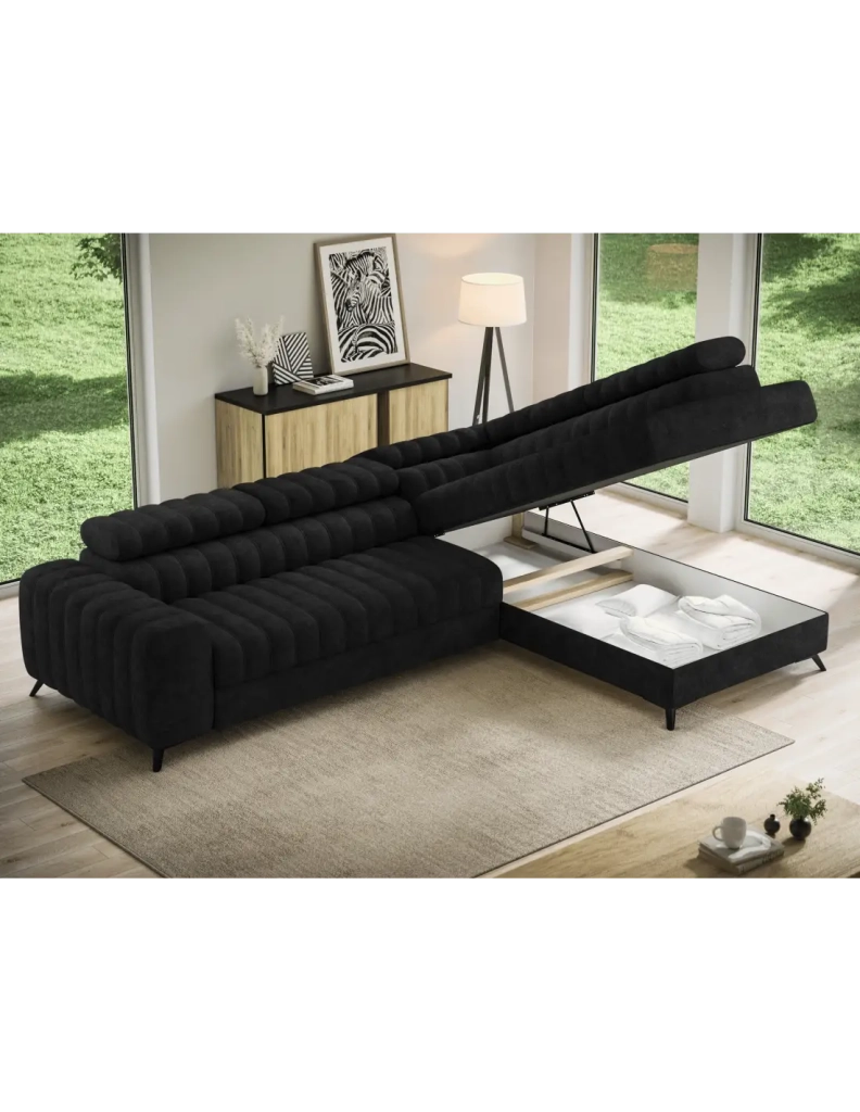 Divano angolare collezione KANEDOJO colore Nero