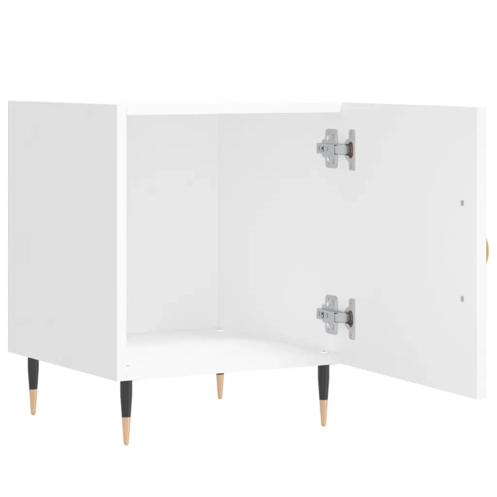 Comodini 2 pz Bianchi 40x40x50 cm in Legno Multistrato