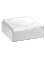 Portasapone da parete GAMMA in resina bianca opaca 10,5 x9,5 x4,5 cm