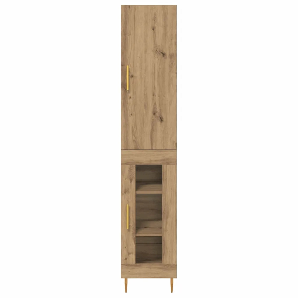 Credenza 2 pcs Rovere artigianale Legno multistrato 3415892