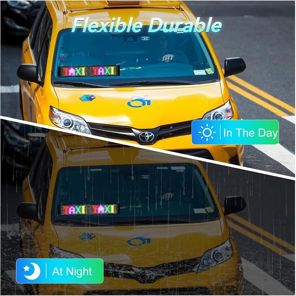 Trade Shop - Insegna A Led Programmabile Controllo App Bluetooth A Scorrimento Usb Pieghevole Auto -