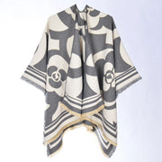 Nuova sciarpa a catena con motivo floreale, stile europeo e americano, in cashmere, calda, versatile, bellissima sciarpa/mantella