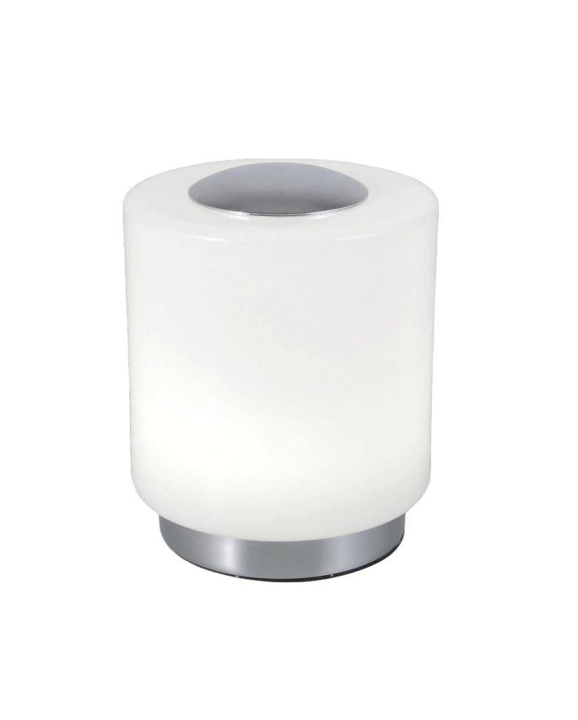 Simi Lampada da Tavolo LED Integrato Struttura in Metallo e Vetro Soffiato Cromo 8W 3000K Warm White Dimmerabile al Tocco, Codice 3257-30-138