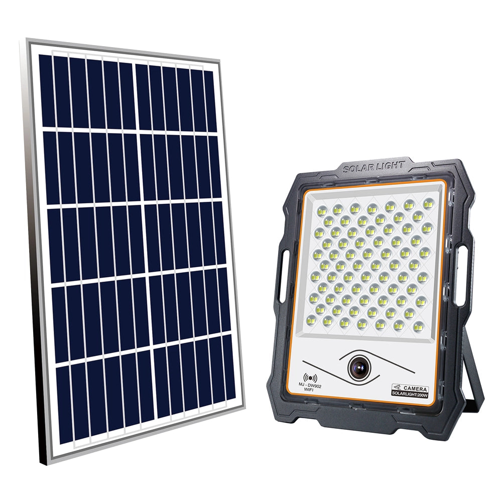 PROIETTORE A LED CON TELECAMERA E PANNELLO SOLARE 200W (pannello 20W) - 730 lumen  - PROXE