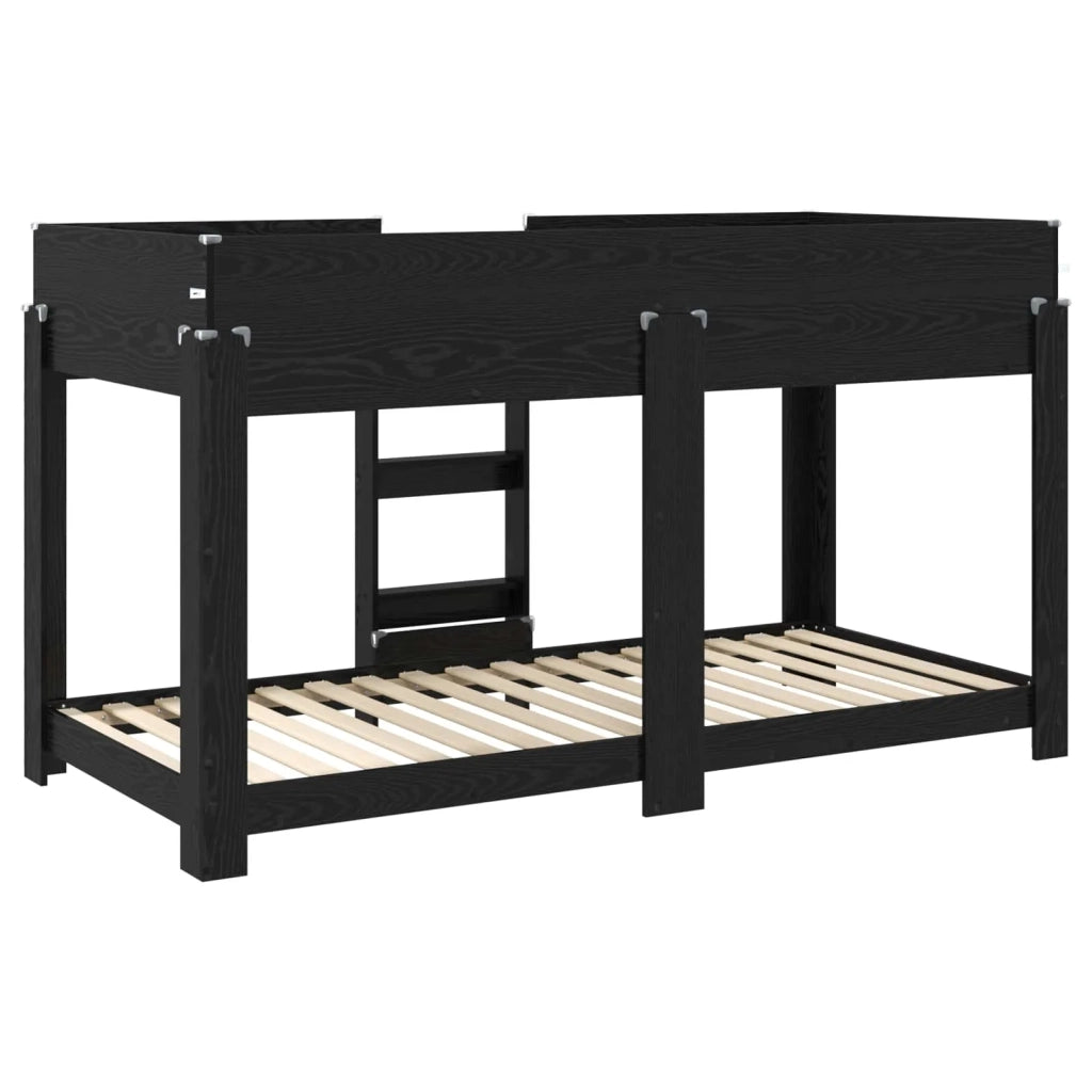 Letto a Castello per Bambini Rovere Nero 80 x 200 cm 3410524