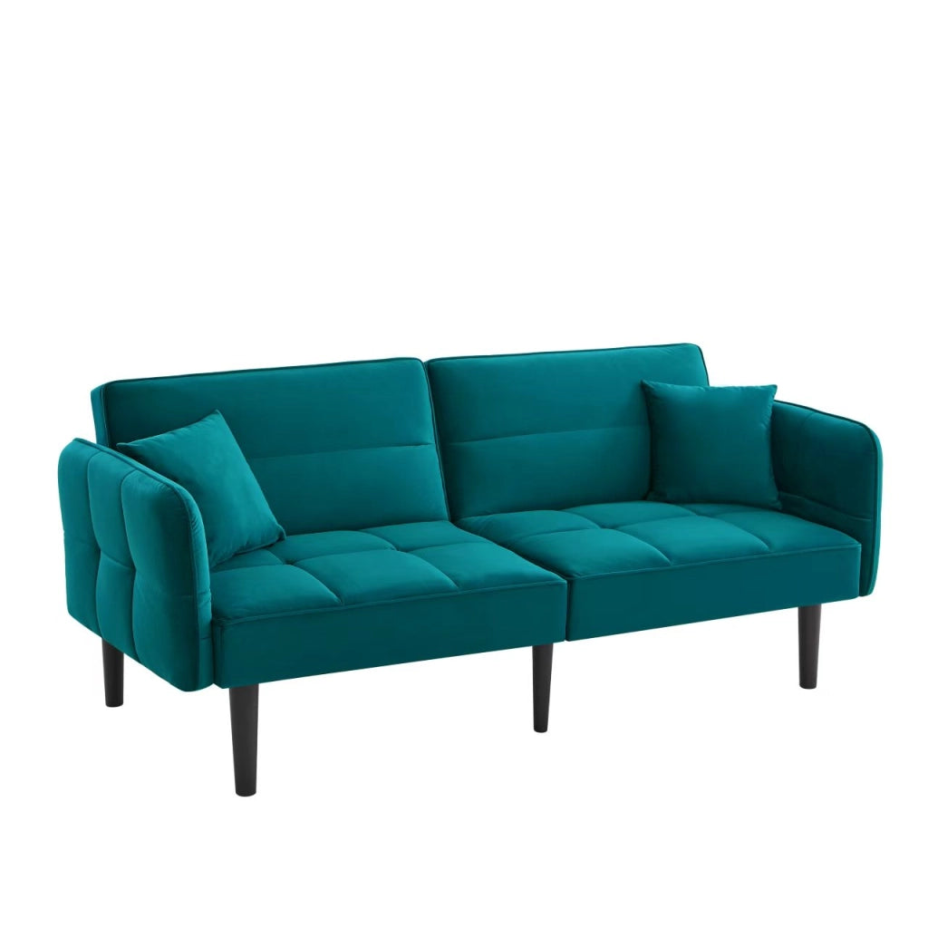 Divano Letto 2 Posti ¨C MINIMAL ¨C Velluto, Braccioli Ribaltabili, Funzione Letto
