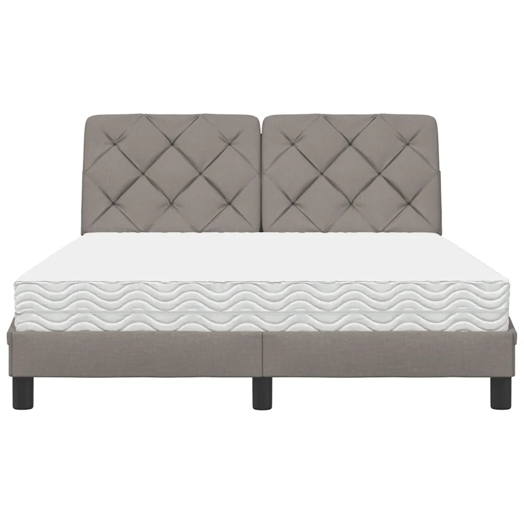 Letto con Materasso Tortora 120x200 cm in Tessuto 3310731