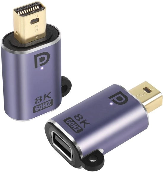 Adattatore Mini DP a Mini DP 8K@60Hz - Set da 2 - Per Tablet, MacBook, HDTV