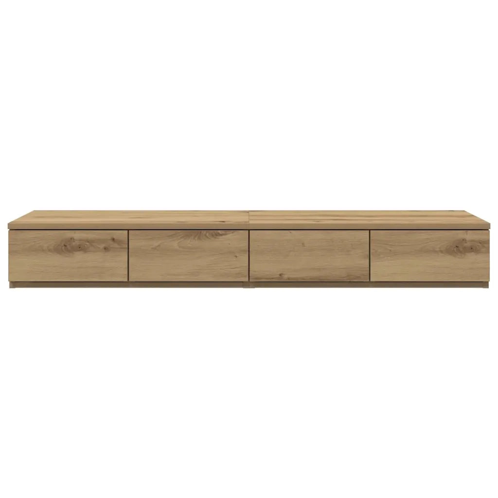 Cassetti per letto | Comodino | Armadio da Notte | Mobiletto da notte Rovere artigianale 120 x 36,5 x 16,5 cm