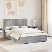 Struttura del letto con stoccaggio e testata-Giroletto con contenitore Sonoma grigio 764409