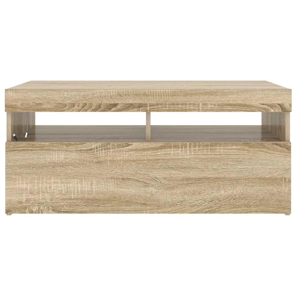Mobile Porta TV con Luci LED Rovere Sonoma 90x35x40 cm 804385