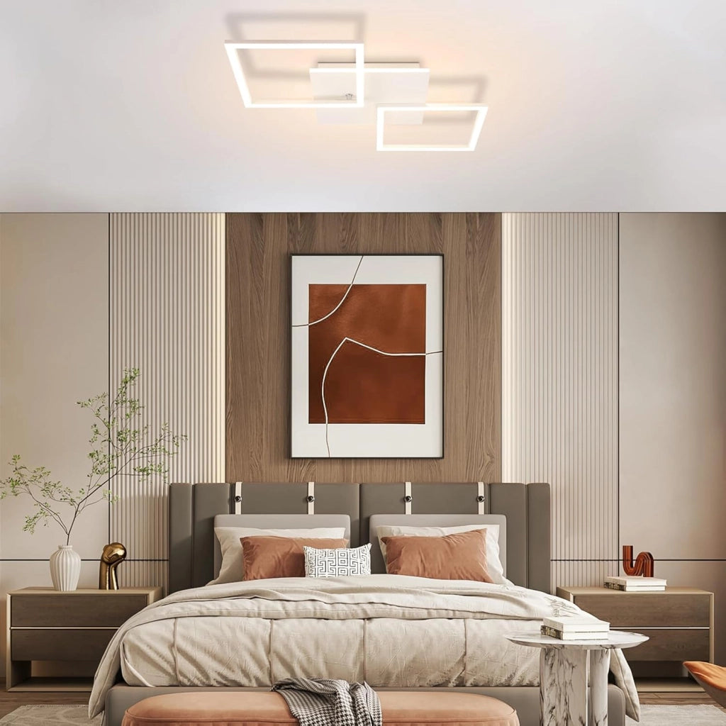 ZMH Lampada da soffitto plafoniera LED moderna bianca 3000-6500K per soggiorno cucina ufficio