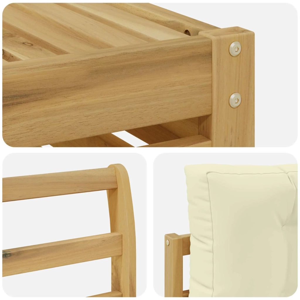 Set di divani da esterno 5 pz Bianco e Crema 3390005