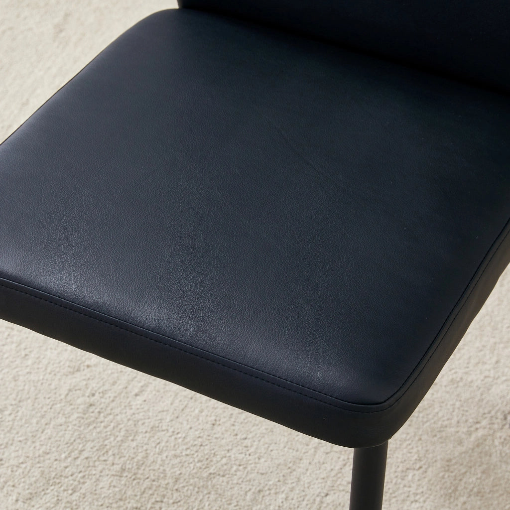 SEDIA da pranzo Set da 4 pezzi 93 cm Nero PU e metallo