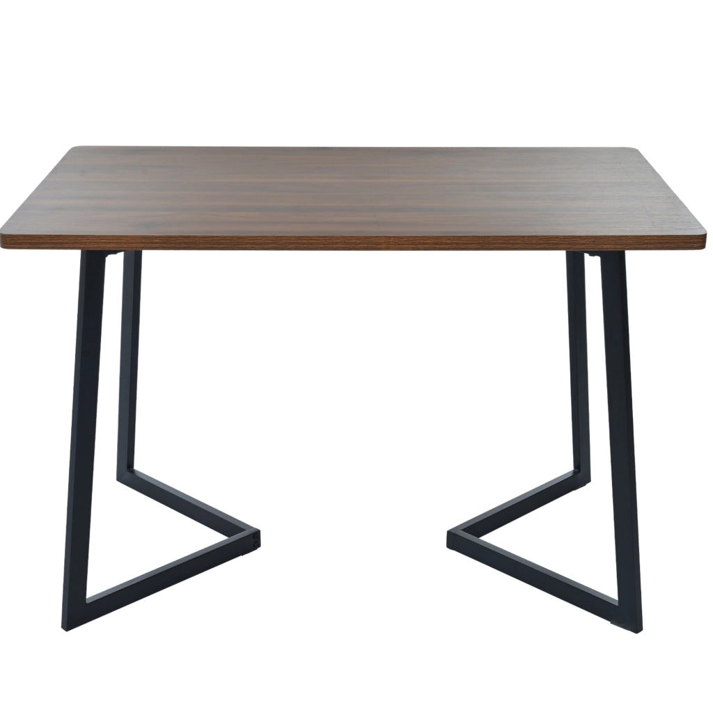 Set tavolo e sedie 117x68x75 cm in MDF noce nero， 5 pezzi moderni
