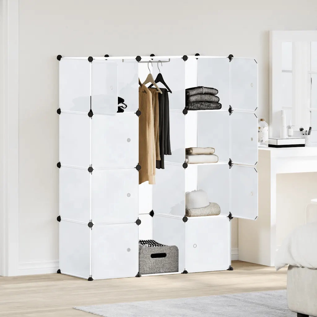 Armadio Modulare con 9 Scomparti 109x36,5x143 cm Bianco CFW1744843